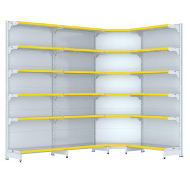 Imagem de Gondola Parede 202 Fit Farmacia Ate 3 M Bco 1 Canto Pe Amare