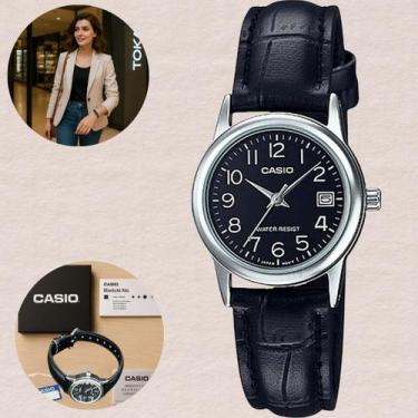 Imagem de Relógio de Pulso Casio Feminino Classico Pulseira de Couro Analógico C