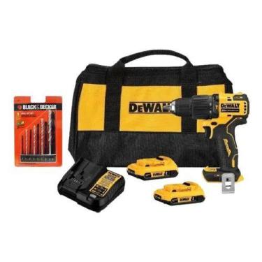 Imagem de Furadeira Parafusadeira Impacto 20v Dcd709 Dewalt + 9 Brocas
