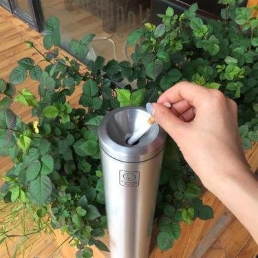 Imagem de Cinzeiro De Receptáculo De Cigarro Para Abrigo De Fumante Pesado Ao Ar Livre - Lixeira Comercial Montada Na Parede Para Espaços De Escritório, Silver6, Outdoor Standing Ashtray
