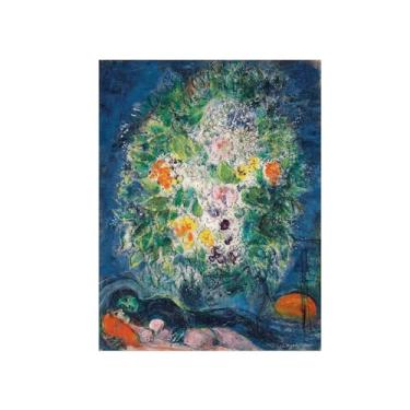 Imagem de Flores Pintura em tela Famosa Pintura Reprodução-Quadros para sala de estar-Namorados com buquê-Pôster e impressões 60x80cm Sem Moldura