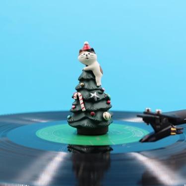 Imagem de sdroceRyaM Decoração de toca-discos de desenho animado, estabilizador de peso de gato fofo, elementos de Natal, grampo de peso para toca-discos LP acessório para toca-discos
