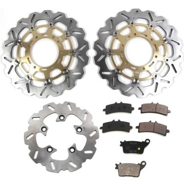 Imagem de Arashi Rotores de disco de freio dianteiro traseiro com pastilhas para Suzuki GSXR 600 750 2011-2015, GSXR 1000 2012-2015, acessórios de substituição de motocicleta preto