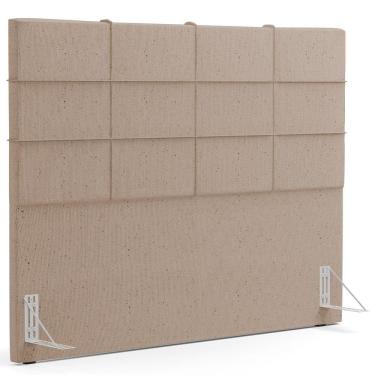 Imagem de Cabeceira Cama Box Casal 140 cm Roma W01 Linho Bege Escuro - Lyam