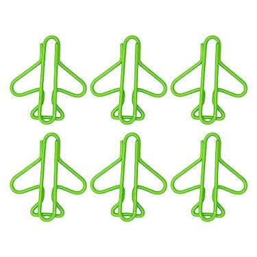 Imagem de Acouto Clipes 100 Peças Clipes de Papel Em Formato de Avião, Fio Coberto, Cor Brilhante, de Papel, Cartão de Scrapbook, Artesanato, Produtos de de (Verde)