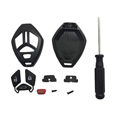 Imagem de Capa de substituição para chave de fenda J-ACCES, capa para Mitsubishi Eclipse Lancer Endeavor Galant Outlander 4 botões sem chave, chave de controle remoto, capa para carro com botão e chave de fendaJ-ACCES preto JACCES-012A