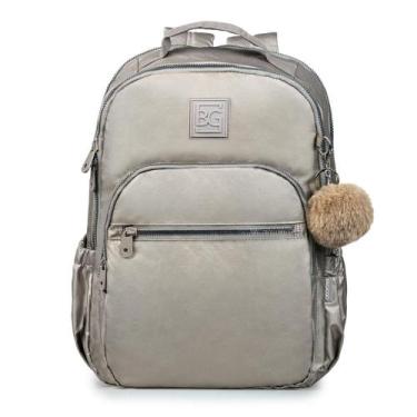 Imagem de Mochila Escolar Juvenil Feminina Perolada Cinza - Bagaggio, U