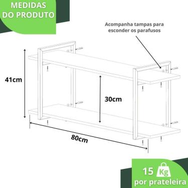 Imagem de Prateleira Estilo Industrial Banheiro Parede Gnd Bm 80Cm