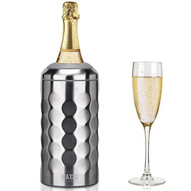 Imagem de Garrafa térmica de aço inoxidável com isolamento térmico para vinho mantém o vinho frio por até 6 horas, serve para a maioria das garrafas de vinho, presente para amantes de vinho, rápido e portátil