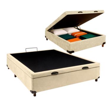 Imagem de Cama Box Bau Viuvo Blindado Nature Perola 128x188