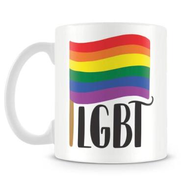Imagem de Caneca de Porcelana com Bandeira LGBT - 325ml - Amo Canecas