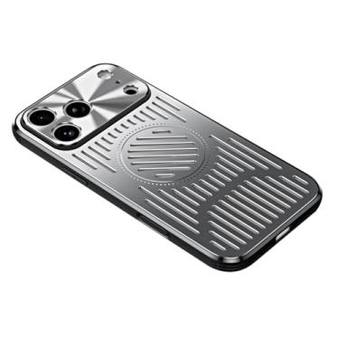 Imagem de FWYANZH Capa para iPhone 17 Pro Max/17 Pro/Air/17, capa de telefone com proteção total de lente fina PC resfriamento oco traseira capa de radiação térmica, prata, 17 Pro Max