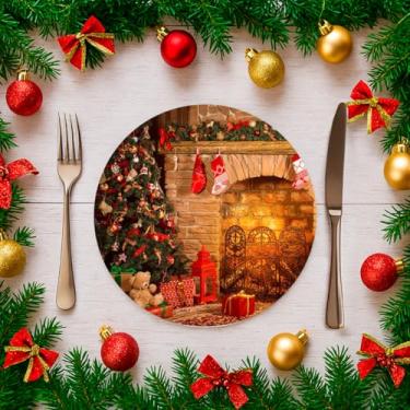Imagem de Kit C/ 6 Capas Para Sousplat 35cm Natal Estampado Noel Mesa Posta (SNAT0089)