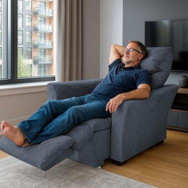 Imagem de Poltrona do Papai Reclinavel e Retratil com Apoio pos Pes Reclinavel M