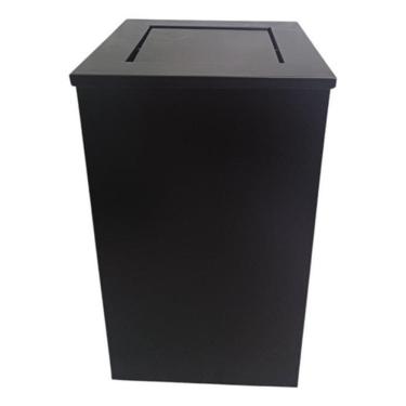Imagem de Lixeira Quadrada Inox Preto Fosco 50 Litros Basculante.