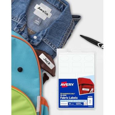 Imagem de Etiquetas de tecido de 5 folhas - fácil de escrever, bastão de longa duração, seguro para máquina de lavar e secar, tamanho 3,8 × 0,39 polegadas, 50 peças LCC222-02