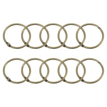 Imagem de Anéis de cortina de chuveiro, 15 peças - Ganchos de cortina de chuveiro redondos de aço carbono, anéis de encadernação de folhas soltas de 3,8 cm para varões de cortina de chuveiro (Bronze)
