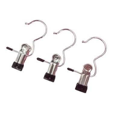 Imagem de Cabides de aço inoxidável antiderrapantes com cabeça de PVC, pacote com 10 clipes de roupas para calças, toalhas, fotos, armário, organização, economia de espaço, resistente à ferrugem, durável