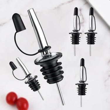 Imagem de Pacote com 5 bicos de aço inoxidável - Dispensadores profissionais de garrafas de licor e óleo (5 macacões)