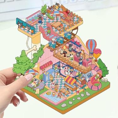 Imagem de Adesivo_Decalque 52 Cute 3D Miniature Scene Stickers DIY Sticker Scenes for Adults Warm House Supermarket Museum Coffee Shop Zoo Hotel Restaurant Therapy Scene Sticker Relief Stress Pass The Time