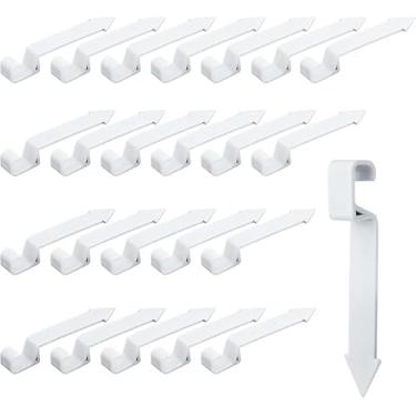 Imagem de 24 ganchos para pendurar luz ao ar livre, ganchos de cordão de luz de plástico para vigas de calha e painel de telhado, cabides de luz de pátio para decorações de festa de Halloween, Natal, Ano Novo