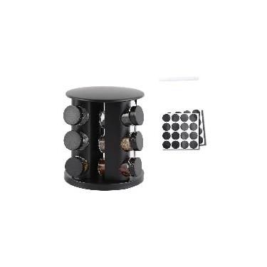 Imagem de Porta Tempero Condimento 9/12/16 Potes Suporte Giratório Com Adesivos(9 Potes)