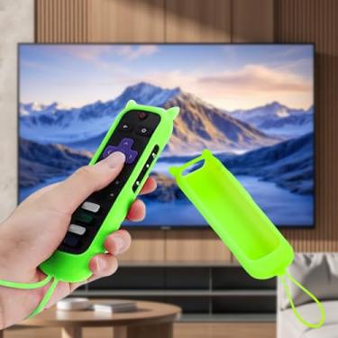 Imagem de Capa para controle remoto, capa de bateria de silicone que brilha no escuro para TV, streaming stick e controle remoto universal, capa protetora (verde)