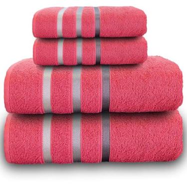 Imagem de Jogo De Toalhas 4 Peças Teka Dry 100% Algodão, Rosa