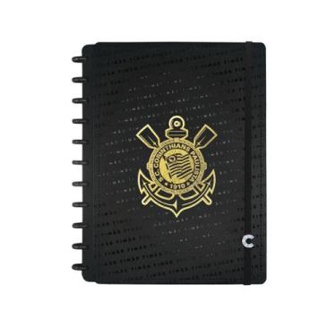 Imagem de Caderno Inteligente Corinthians Fiel Timão Ci Preto Tamanho Grande de 