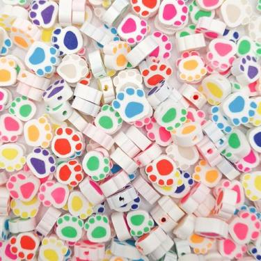 Imagem de Miçanga Passante Pata de Cachorro Urso Fimo Colorido 10mm 10pçs 6g Dog