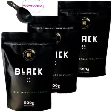 Imagem de KiT Tereré 3 Pacotes Black Erva Mate Personalizado Gourmet Premium Esc
