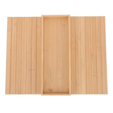 Imagem de Yosoo Bandeja de Braço para sofá, Mesa Lateral Dobrável para Braço de sofá, Apoio de Braço Anti-queda, Suporte para Copos, Bambusoideae, Bordas Elevadas, Fundo Antiderrapante, Economia (Cor Madeira)