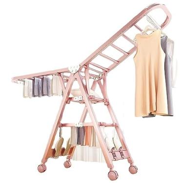 Imagem de EESCZVGBDX Suporte de lavanderia para secar roupas, arejador, dobrável, suporte de secagem, economiza espaço, fácil de armazenar para ambientes internos e externos, suporte de secagem, secador de