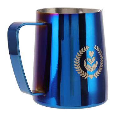 Imagem de Jarra de espuma de leite de aço inoxidável, ferramenta barista, 350 ml, para cafeteira, cappuccino, latte, espumador artístico