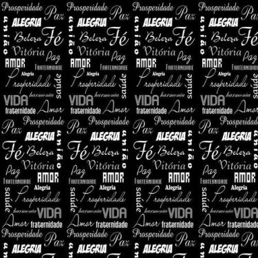 Imagem de Papel De Parede Preto Palavras Deus Paz Amor Vida Fé Saúde - LRP
