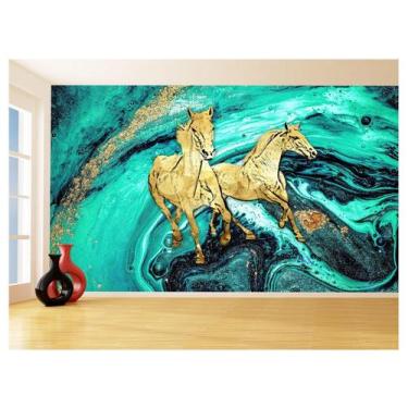 Imagem de Papel De Parede Animais Pop Art Cavalos Cores 3,5M Pxa346 - Você Decor