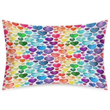 Imagem de Fronha Queen Size de cetim de seda para cabelo e pele, capa de almofada macia e refrescante, arte colorida, com fecho de envelope para dormir, mulheres, homens, crianças, 50 x 76 cm, 1 peça