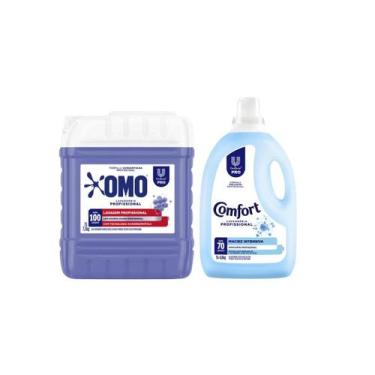 Imagem de Kit Lava Roupas Lavanderia Pro Omo 7L + Amaciante Comfort 5L - Omo + C