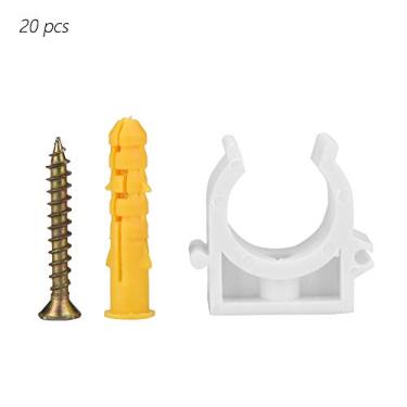 Imagem de Braçadeira de tubo Combinação em forma de U Clipes fixos com parafusos Material PPR resistente para tubo de água Tubo de gás Tubo de cabo Suporte de tubo de PVC 16mm 20mm 25mm (25mm + parafuso 20pcs)