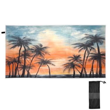 Imagem de Blueangle Toalha de praia de palmeiras de verão - Toalhas de viagem compactas e leves - Toalha de secagem rápida super absorvente para natação, acampamento e férias (320)