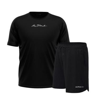 Imagem de Kit Bermuda+Camiseta New Fluid Dry Academia Alpha Co-Masculino
