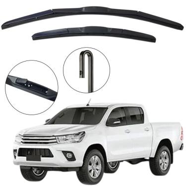 Imagem de Kit Palheta Dianteira Hilux 2016 a 2024 Limpador de Parabrisa de Silicone