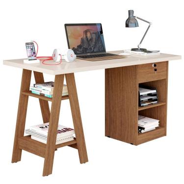 Imagem de Mesa Escrivaninha para Escritório 1 Gaveta com Chave Boreal