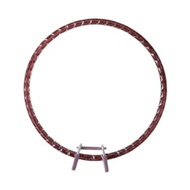 Imagem de Fancyes Bastidor circular reutilizável de 21 cm para bordado, patchwork e ponto cruz, com mola ajustável, ideal para casamentos, artesanato e costura, CafÉ