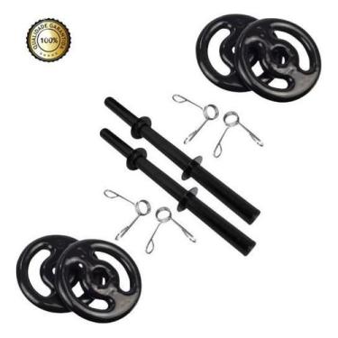 Imagem de Barra 40 cm Musculação c/ 16 kg Anilhas - Infinity