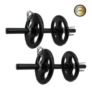 Imagem de Kit Par De Halter 40Cm C/Presilha + 12Kg Anilha Emborrachada - Cheers