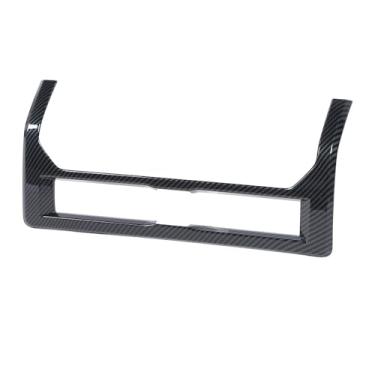 Imagem de Ymiko Guarnição de Ventilação de Ar do Painel de Fibra de Carbono para 2023 2024 L200, Tampa de Saída CA Interna Substituição Frontal Centro Ventilação Grade Acento Decorativo