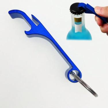 Imagem de 1 chaveiro abridor de garrafa de cerveja de liga de alumínio - Mini abridor portátil de lata/bebida, presente ideal para o pai, lembrancinha de festa de casamento para atividades ao ar livre e