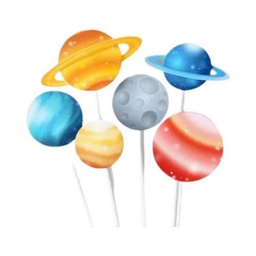 Imagem de Topo De Bolo Tema Astronauta Decoração De Festa De Aniversário Espaço 