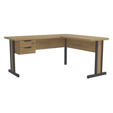 Imagem de Mesa De Canto Com Gaveteiro 170x150 Cm Versatil 1170a Kappesberg Itapua